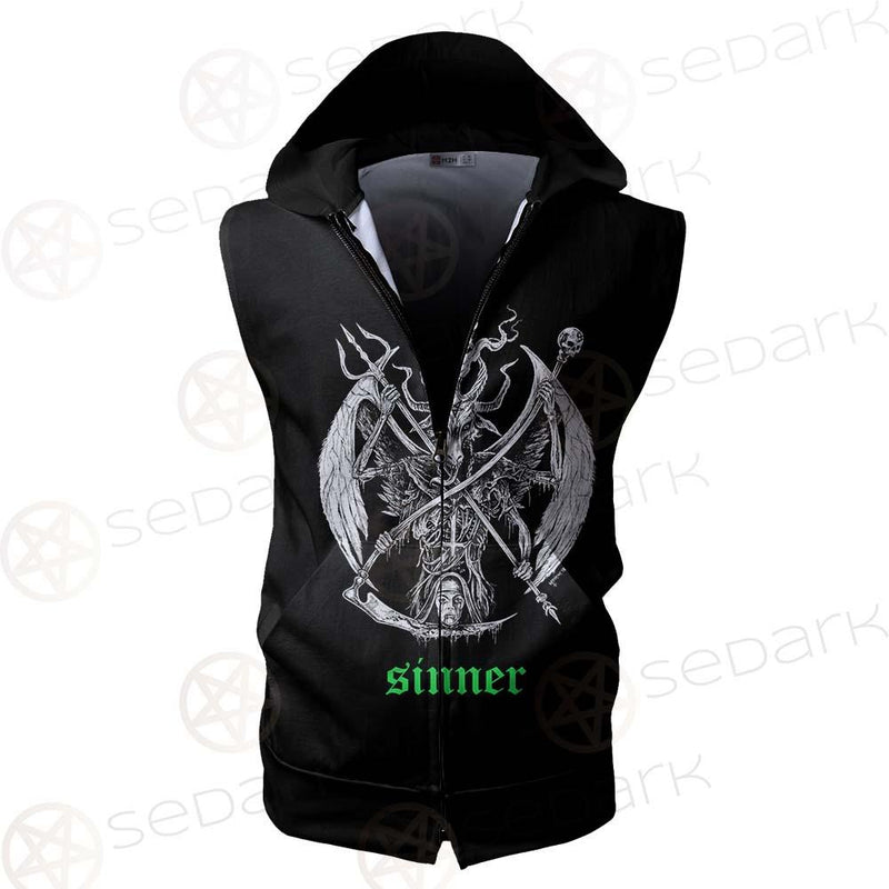 Satan Sinner 666 SED-0498 Zip Sleeveless Hoodie