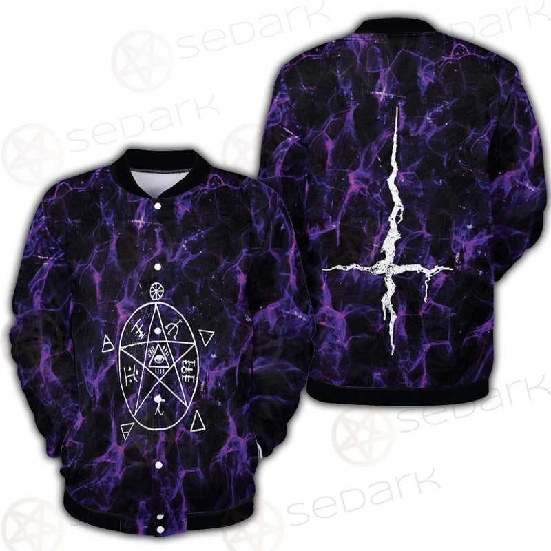 Satan Cross Inverted Purple SED-0499 Button Jacket