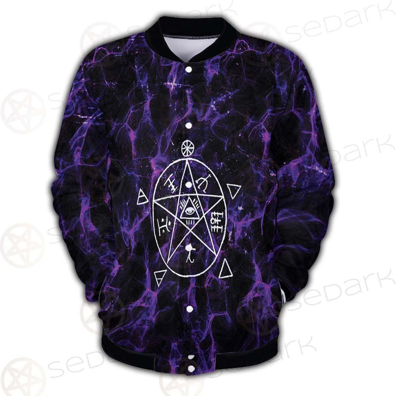 Satan Cross Inverted Purple SED-0499 Button Jacket