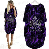 Satan Cross Inverted Purple SED-0499 Batwing Pocket Dress