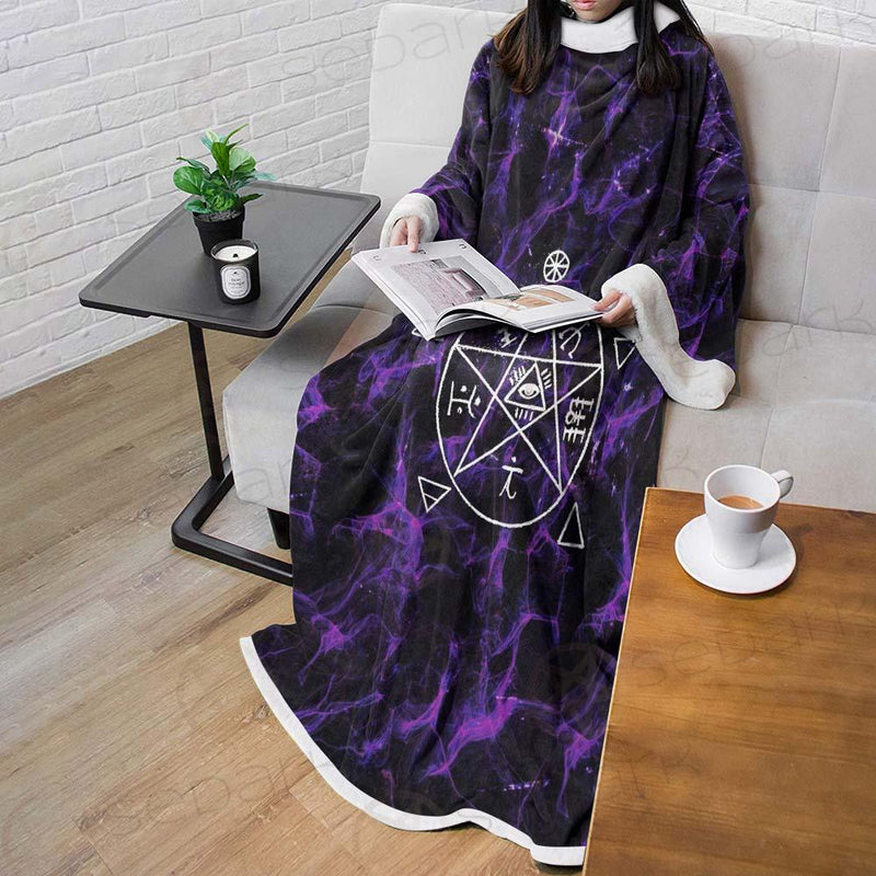 Satan Cross Inverted Purple SED-0499 Sleeved Blanket