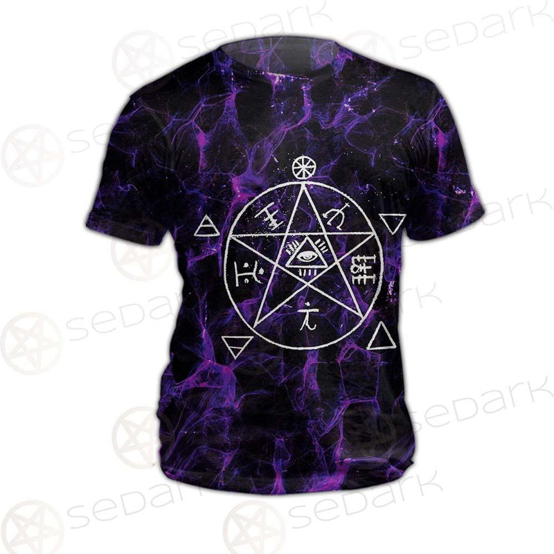 Satan Cross Inverted Purple SED-0499 Unisex T-shirt