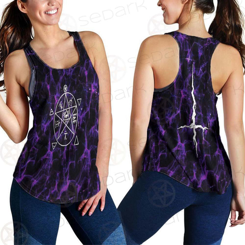 Satan Cross Inverted Purple SED-0499 Women Tank Top