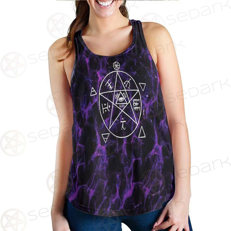Satan Cross Inverted Purple SED-0499 Women Tank Top