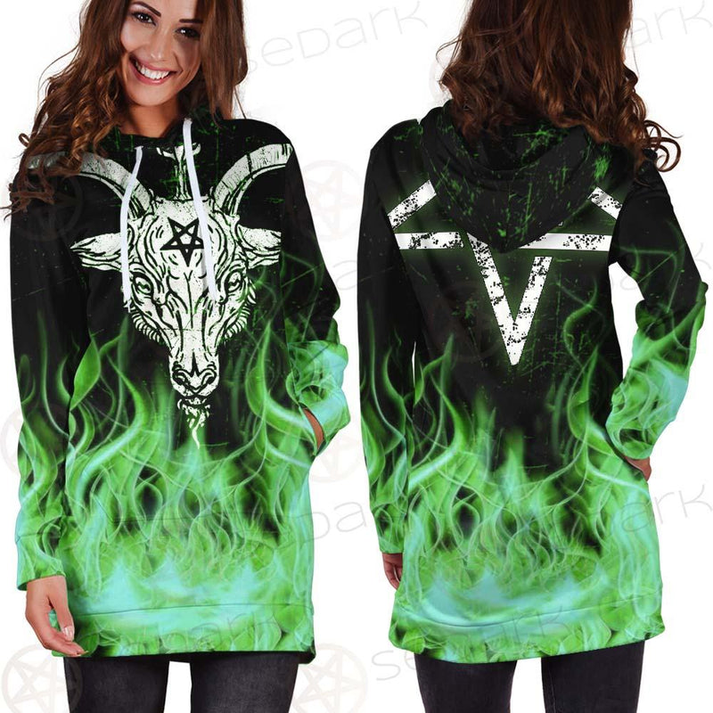 Satan Fire Green SED-0500 Hoodie Dress