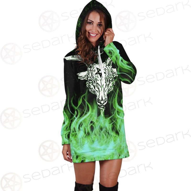 Satan Fire Green SED-0500 Hoodie Dress