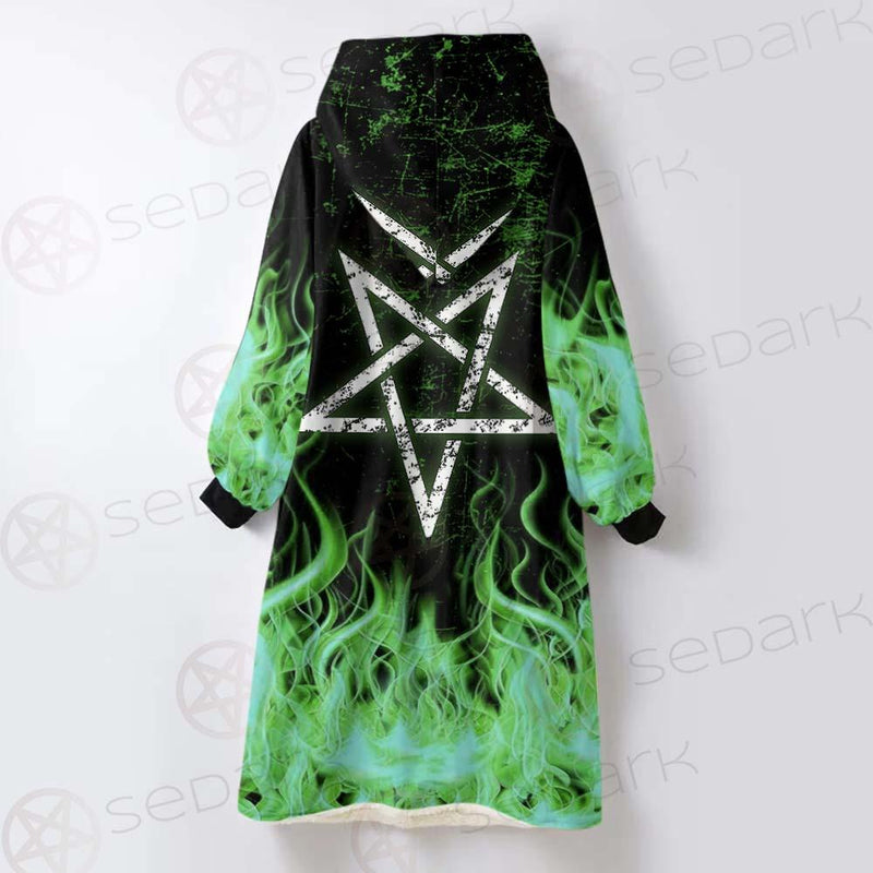 Satan Fire Green SED-0500 Oversized Sherpa Blanket Hoodie