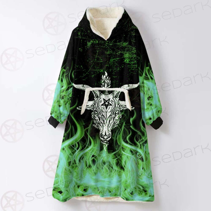 Satan Fire Green SED-0500 Oversized Sherpa Blanket Hoodie