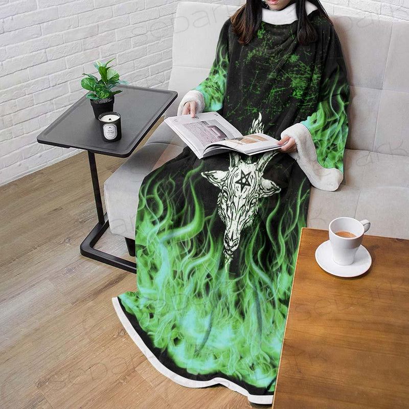 Satan Fire Green SED-0500 Sleeved Blanket