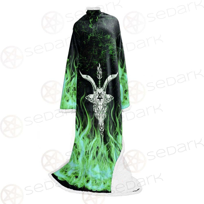 Satan Fire Green SED-0500 Sleeved Blanket