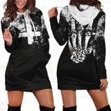 Satan Hand Cross Inverted SED-0502 Hoodie Dress