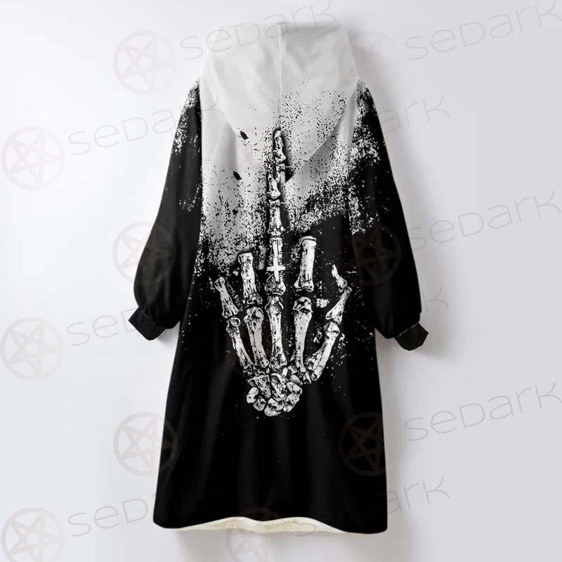 Satan Hand Cross Inverted SED-0502 Oversized Sherpa Blanket Hoodie