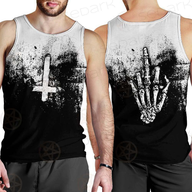 Satan Hand Cross Inverted SED-0502 Men Tank-tops
