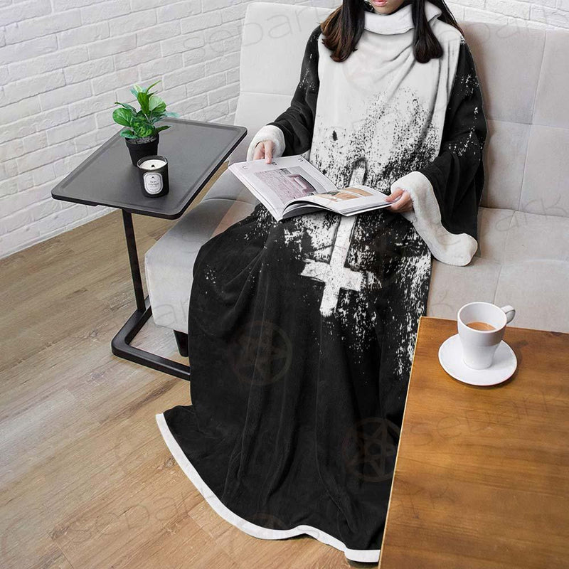 Satan Hand Cross Inverted SED-0502 Sleeved Blanket