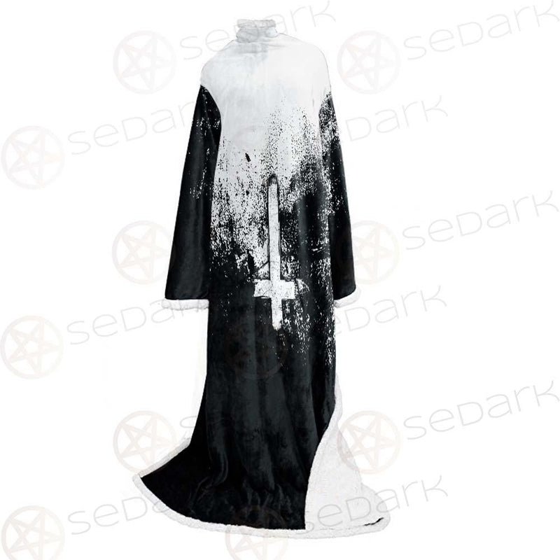Satan Hand Cross Inverted SED-0502 Sleeved Blanket