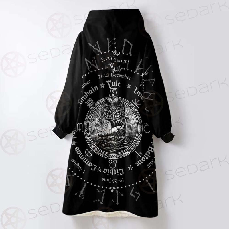 Viking Symbols SED-0507 Oversized Sherpa Blanket Hoodie