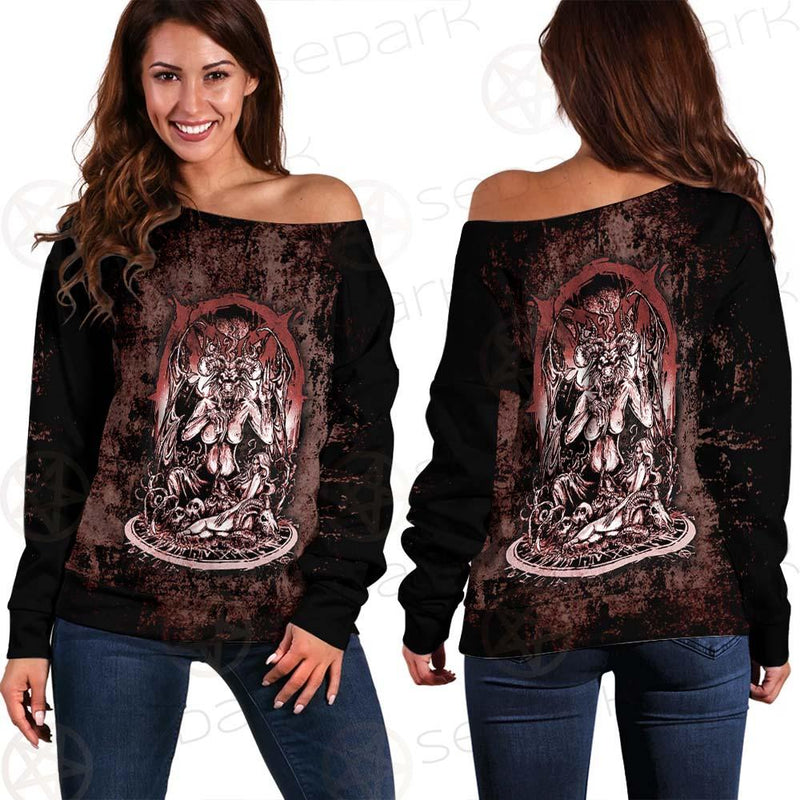 Satan Angry SED-0513 Off Shoulder Sweaters