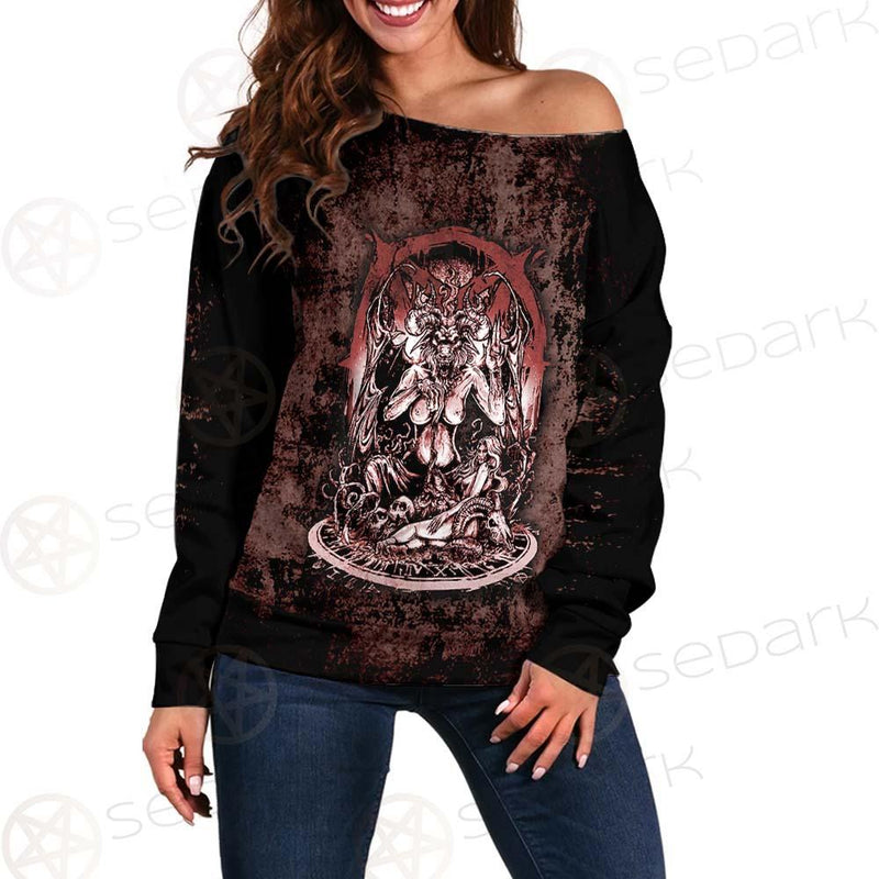 Satan Angry SED-0513 Off Shoulder Sweaters