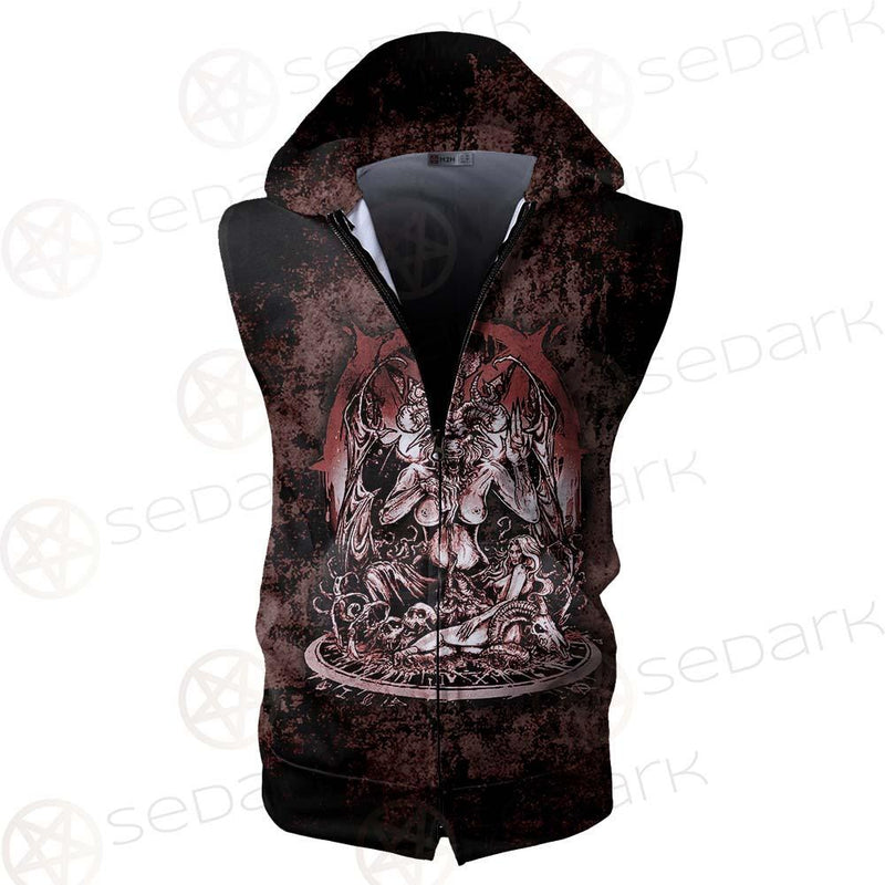 Satan Angry SED-0513 Zip Sleeveless Hoodie