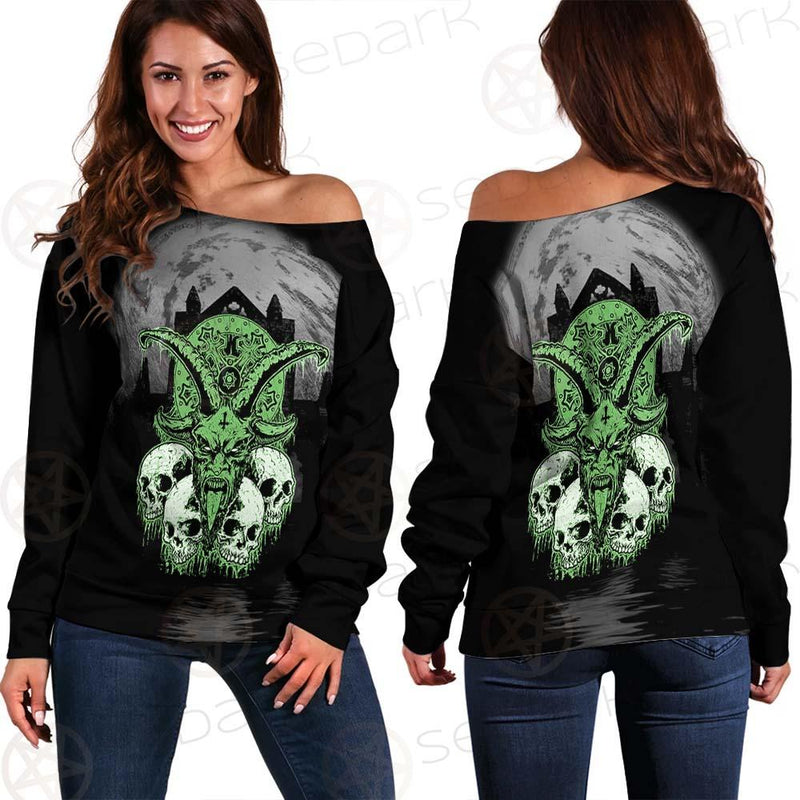 Satan Skull SED-0521 Off Shoulder Sweaters