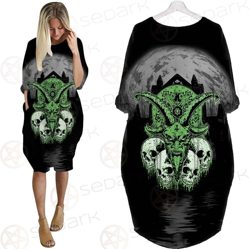 Satan Skull SED-0521 Batwing Pocket Dress