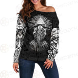 Viking Symbols Pattern SED-0523 Off Shoulder Sweaters