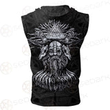 Viking Symbols Pattern SED-0523 Zip Sleeveless Hoodie