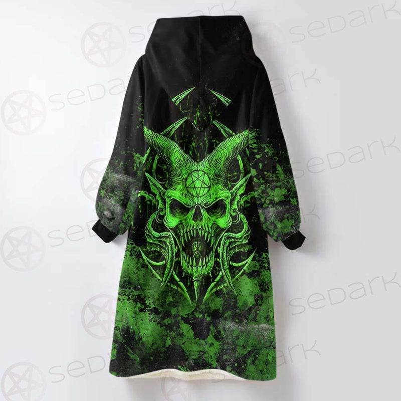 Satan Skull SED-0525 Oversized Sherpa Blanket Hoodie