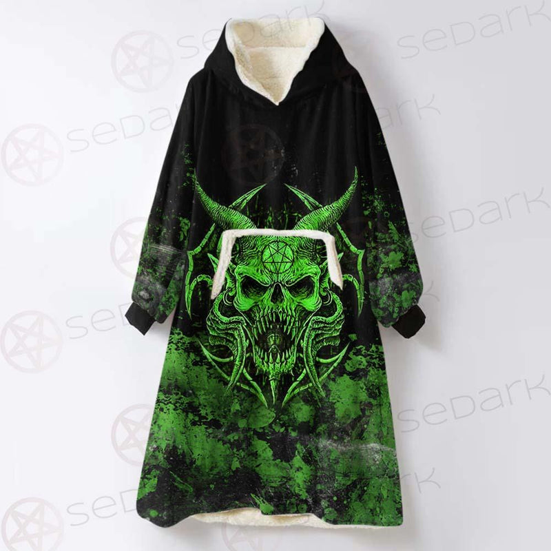 Satan Skull SED-0525 Oversized Sherpa Blanket Hoodie