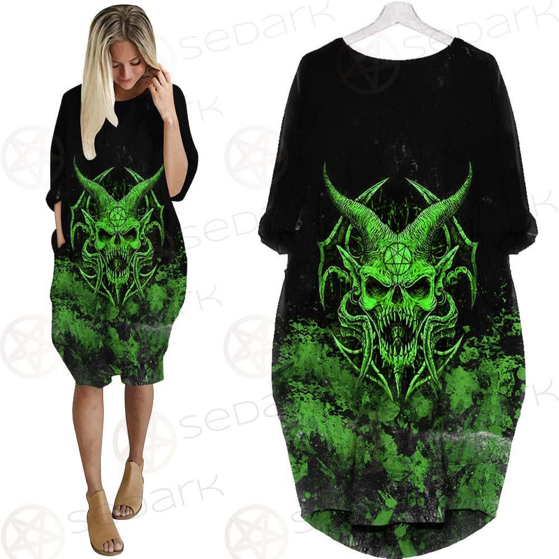 Satan Skull SED-0525 Batwing Pocket Dress