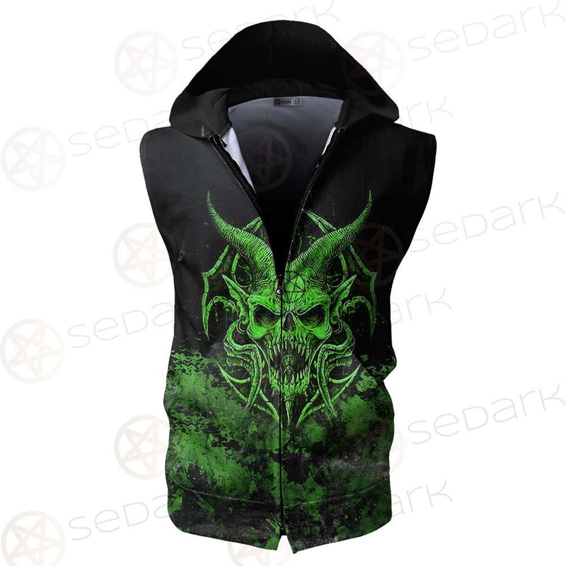 Satan Skull SED-0525 Zip Sleeveless Hoodie