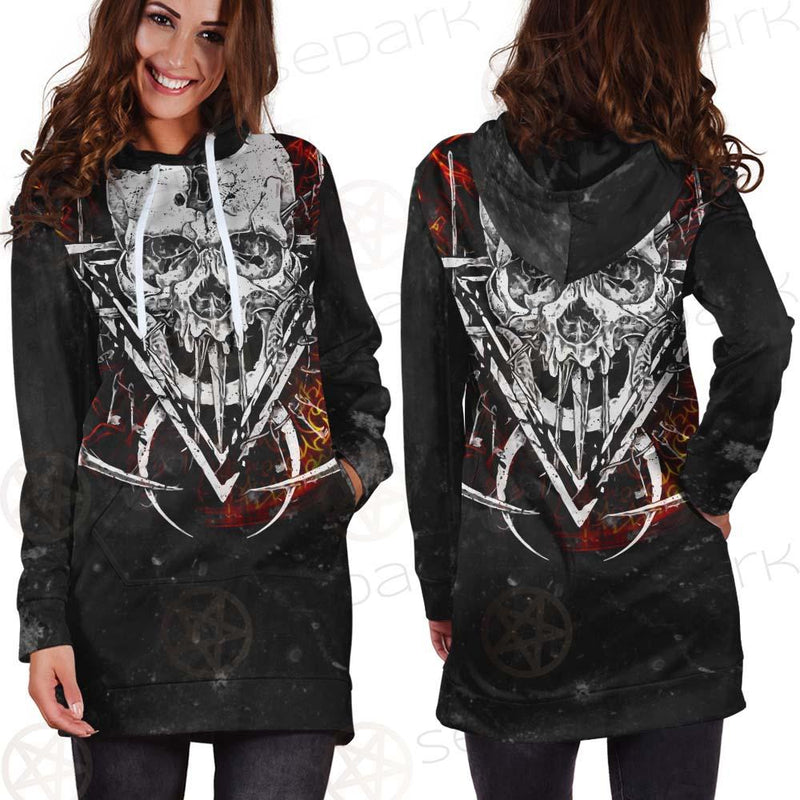 Satan Skull Symbols SED-0526 Hoodie Dress