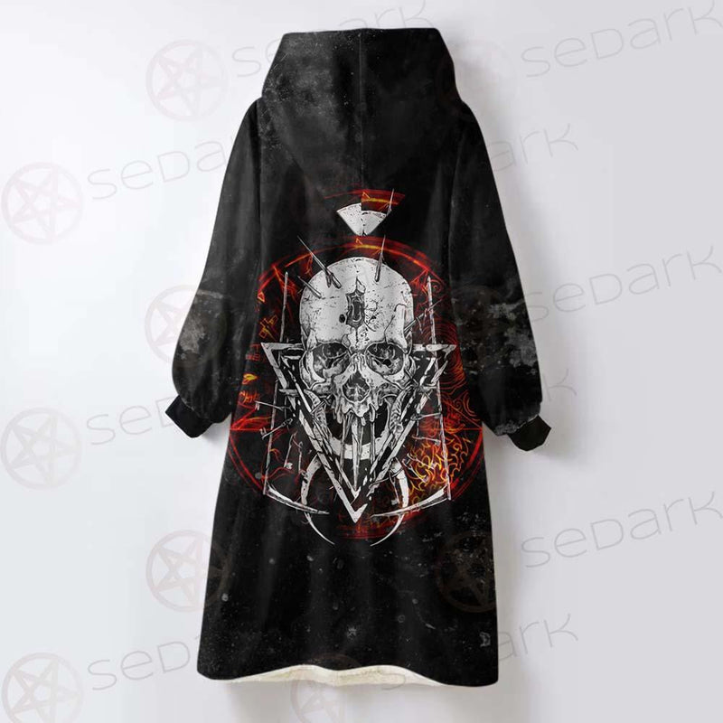 Satan Skull Symbols SED-0526 Oversized Sherpa Blanket Hoodie