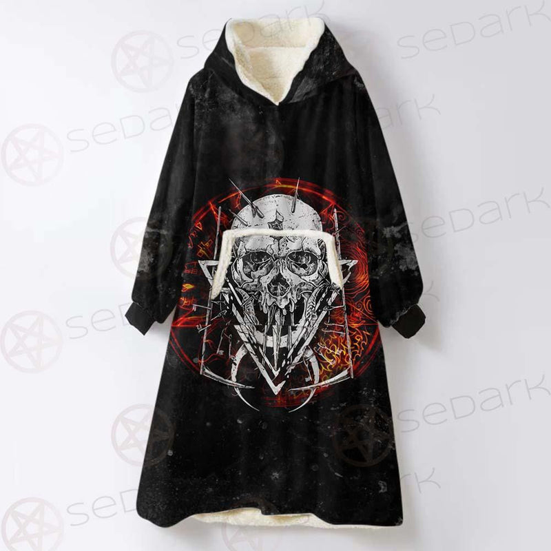 Satan Skull Symbols SED-0526 Oversized Sherpa Blanket Hoodie