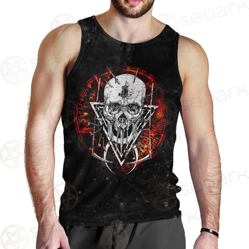 Satan Skull Symbols SED-0526 Men Tank-tops