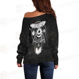Occult Satan Symbols SED-0527 Off Shoulder Sweaters