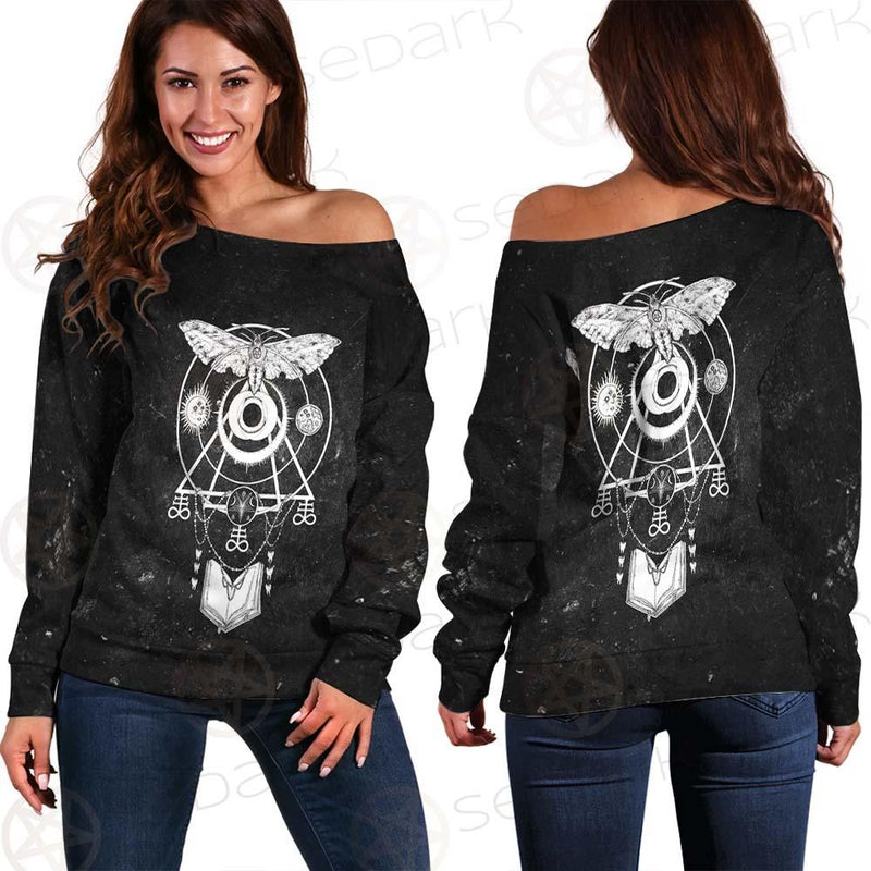 Occult Satan Symbols SED-0527 Off Shoulder Sweaters