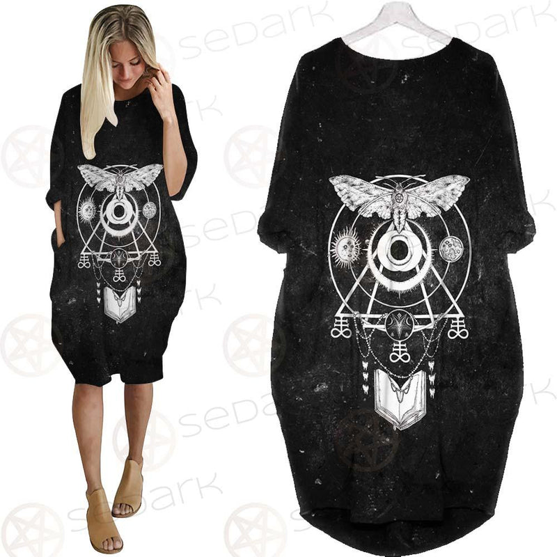 Occult Satan Symbols SED-0527 Batwing Pocket Dress