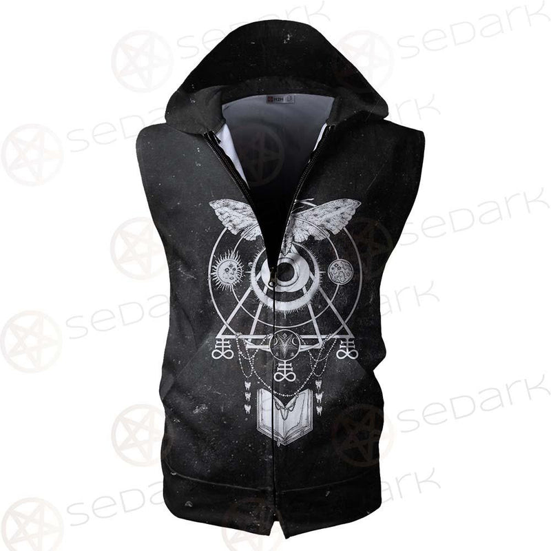 Occult Satan Symbols SED-0527 Zip Sleeveless Hoodie