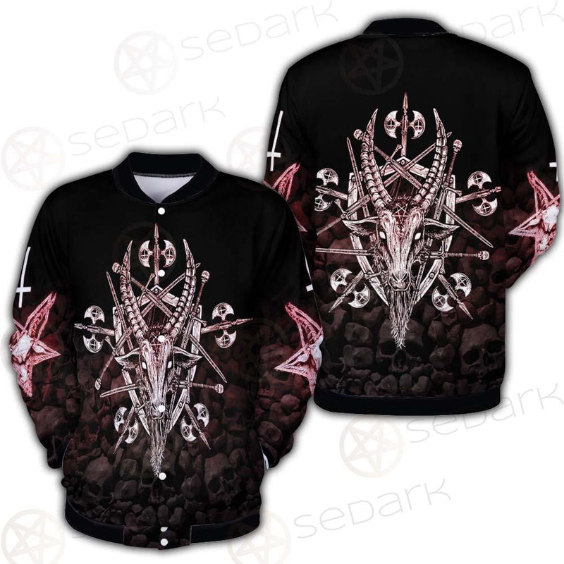 Satan Skull Cross Inverted SED-0528 Button Jacket