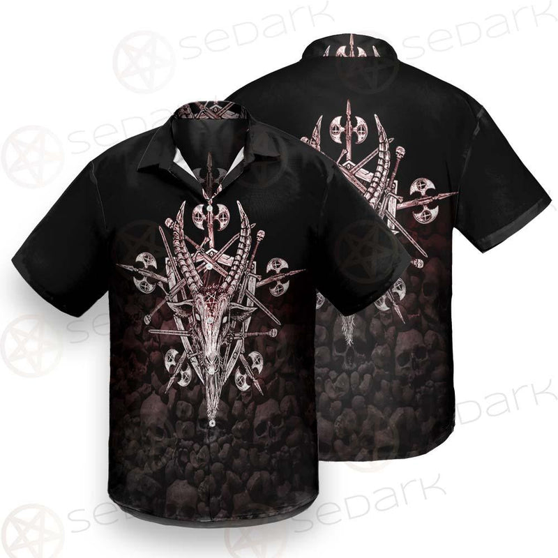 Satan Skull Cross Inverted SED-0528 Shirt Allover