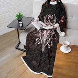 Satan Skull Cross Inverted SED-0528 Sleeved Blanket
