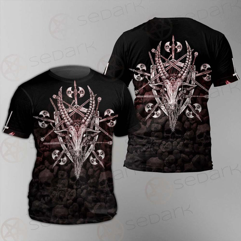 Satan Skull Cross Inverted SED-0528 Unisex T-shirt