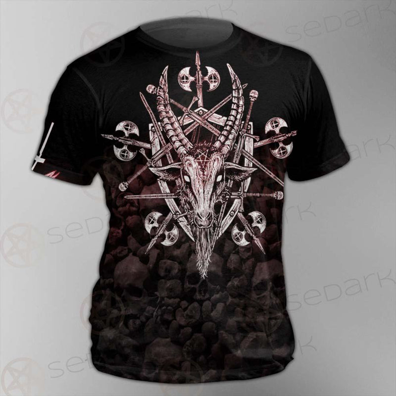 Satan Skull Cross Inverted SED-0528 Unisex T-shirt