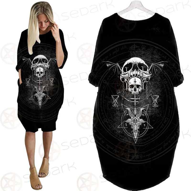 Skull Lucifer Symbol SED-0530 Batwing Pocket Dress