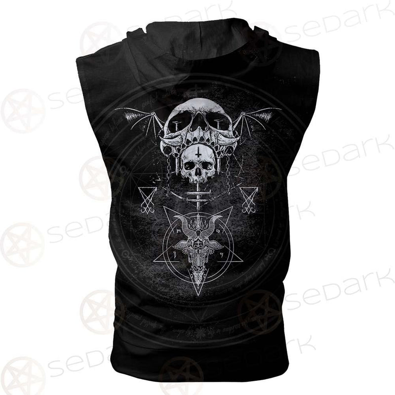 Skull Lucifer Symbol SED-0530 Zip Sleeveless Hoodie