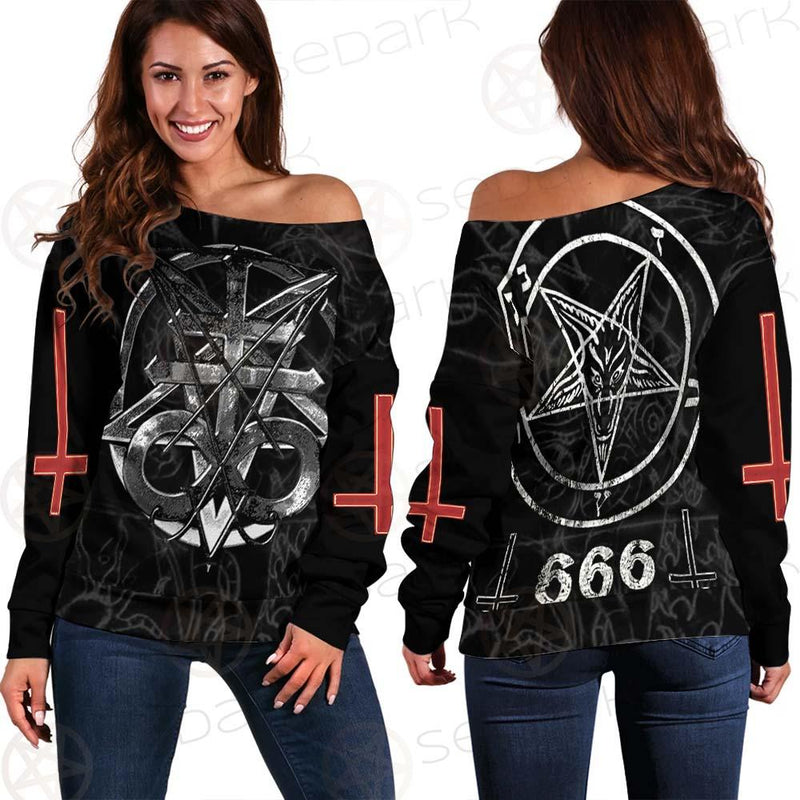Sigil Of Baphomet 666 SED-0531 Off Shoulder Sweaters
