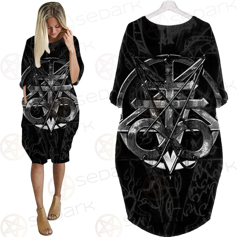 Sigil Of Baphomet 666 SED-0531 Batwing Pocket Dress