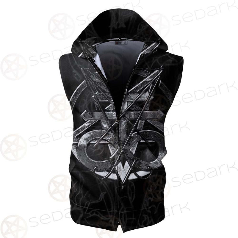 Sigil Of Baphomet 666 SED-0531 Zip Sleeveless Hoodie