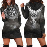 Viking Runes Dragon SED-0532 Hoodie Dress